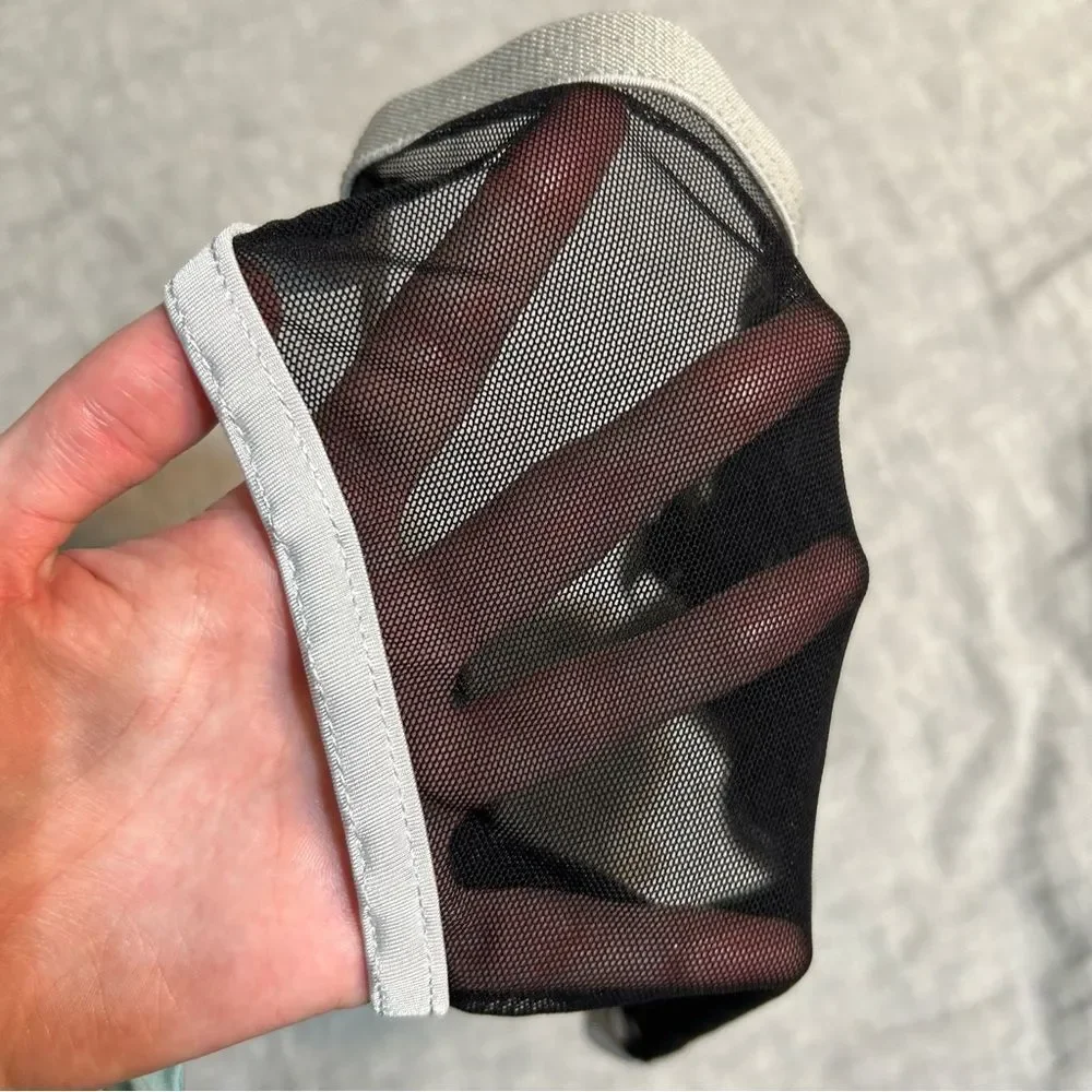 N2N Bodywear Black Sheer Mesh High Cut Pouch Briefs Size Large NWT